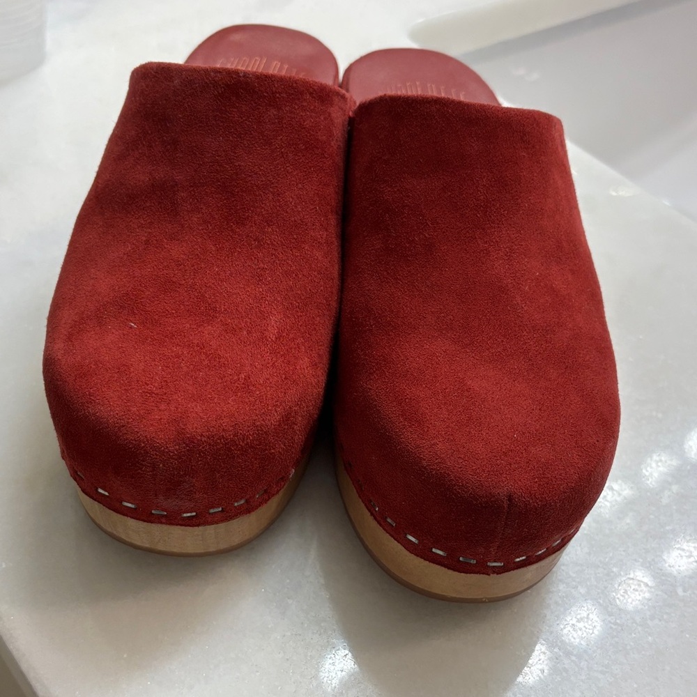 Charlotte Stone Deep Red Suede Slip-Ons